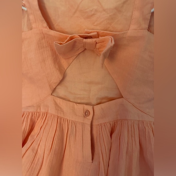 Janie & Jack Crochet Peach Colored Trim Dress Ruffles size 10 - Picture 4 of 5